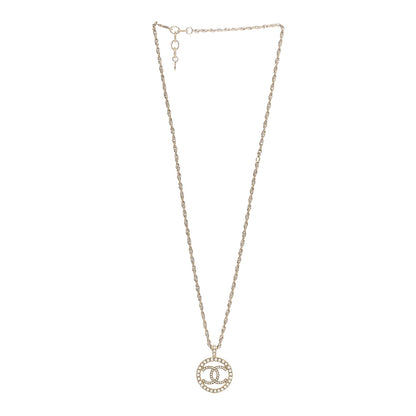 Chanel Pearl CC Round Pendant Necklace Gold 3 of 7