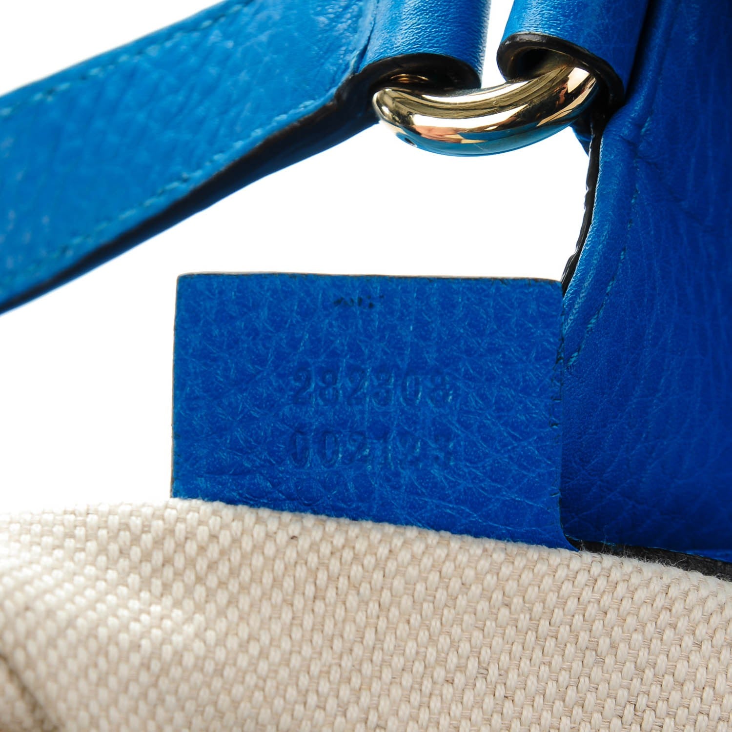 Gucci Pebbled Calfskin Large Soho Shoulder Bag Riviera Blue 6 of 7