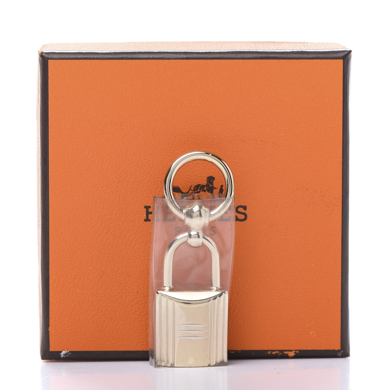 Hermes Permabrass Mini Loop Charms Cadenas Scarf Ring Gold 4 of 5