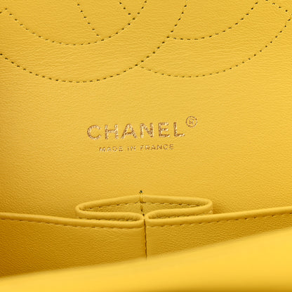 Chanel Lambskin Quilted Jumbo Double Flap Yellow 6 of 13