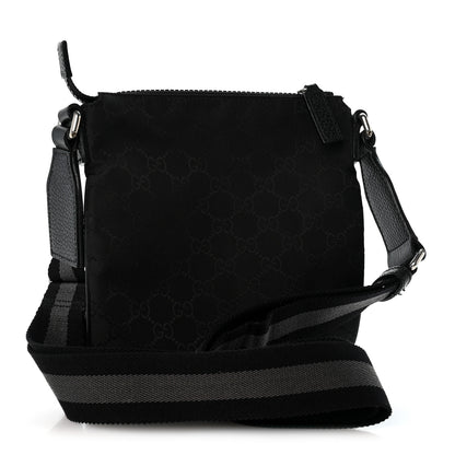 Gucci Nylon Monogram Mini Flat Messenger Bag Black 2 of 12