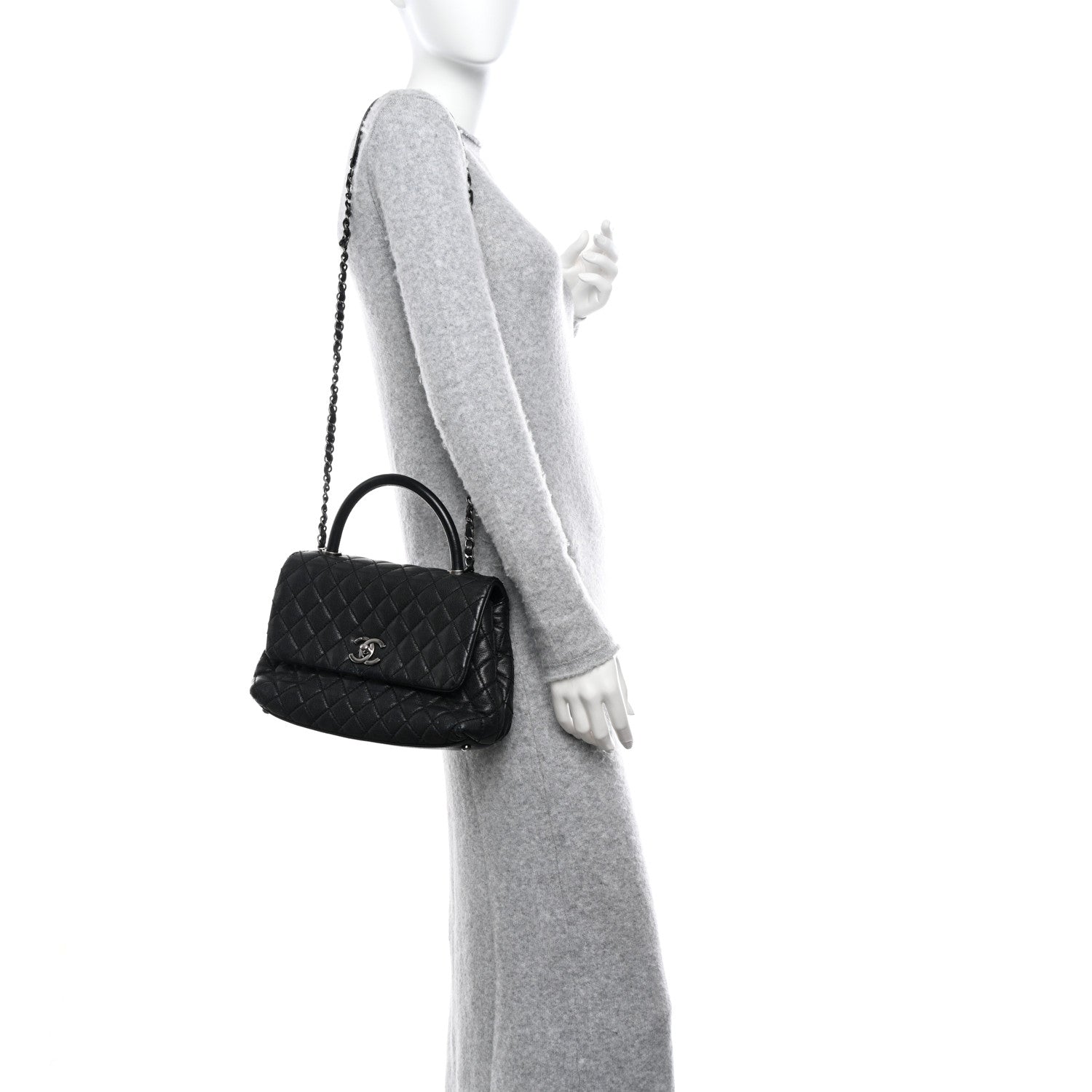 Chanel Caviar Quilted Small Coco Handle Flap Black 2 of 21