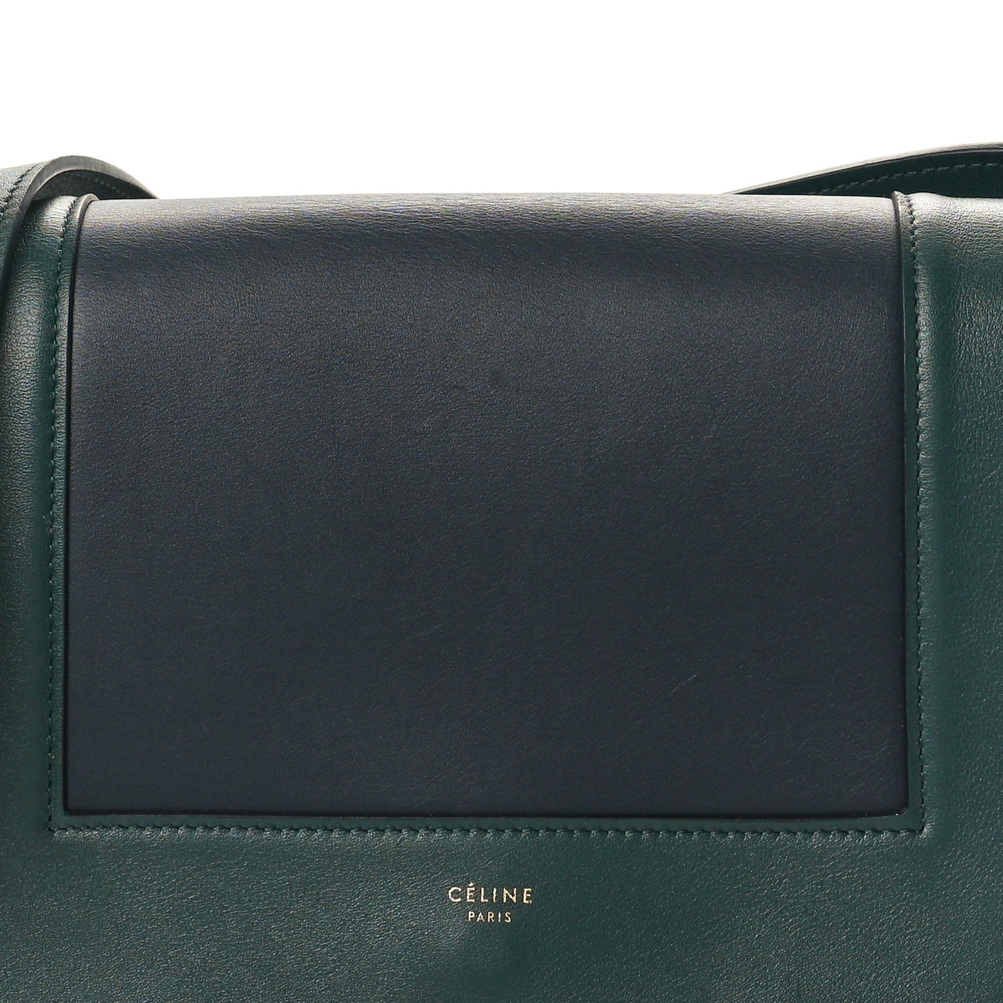 Shiny Smooth Calfskin Medium Frame Shoulder Bag Amazone Dark Navy