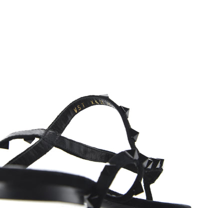 Valentino Garavani Suede Rockstud Flair Ankle Wrap Flat Sandals 38.5 Black 8 of 8