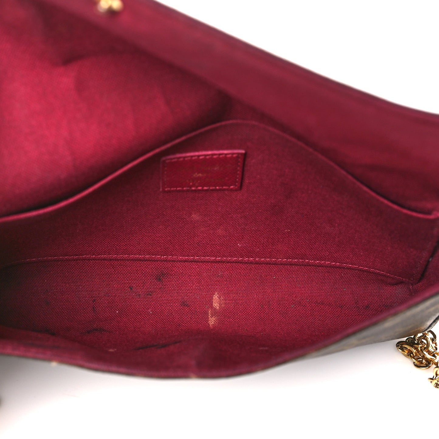 Monogram Pochette Felicie Chain Wallet Fuchsia