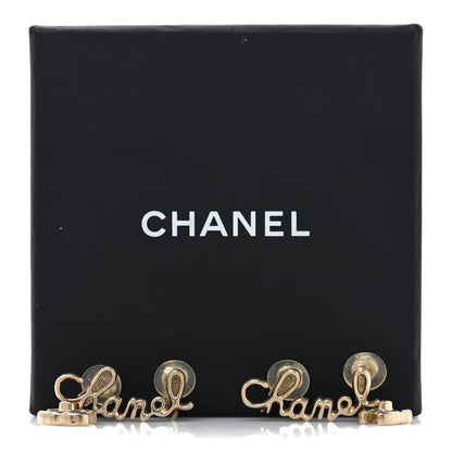 Chanel Metal Logo CC Turnlock Clip On Earrings Gold 5 of 5