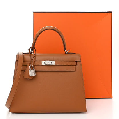 Hermes Epsom Verso Kelly Sellier 25 Caramel Jaune Ambre 13 of 13