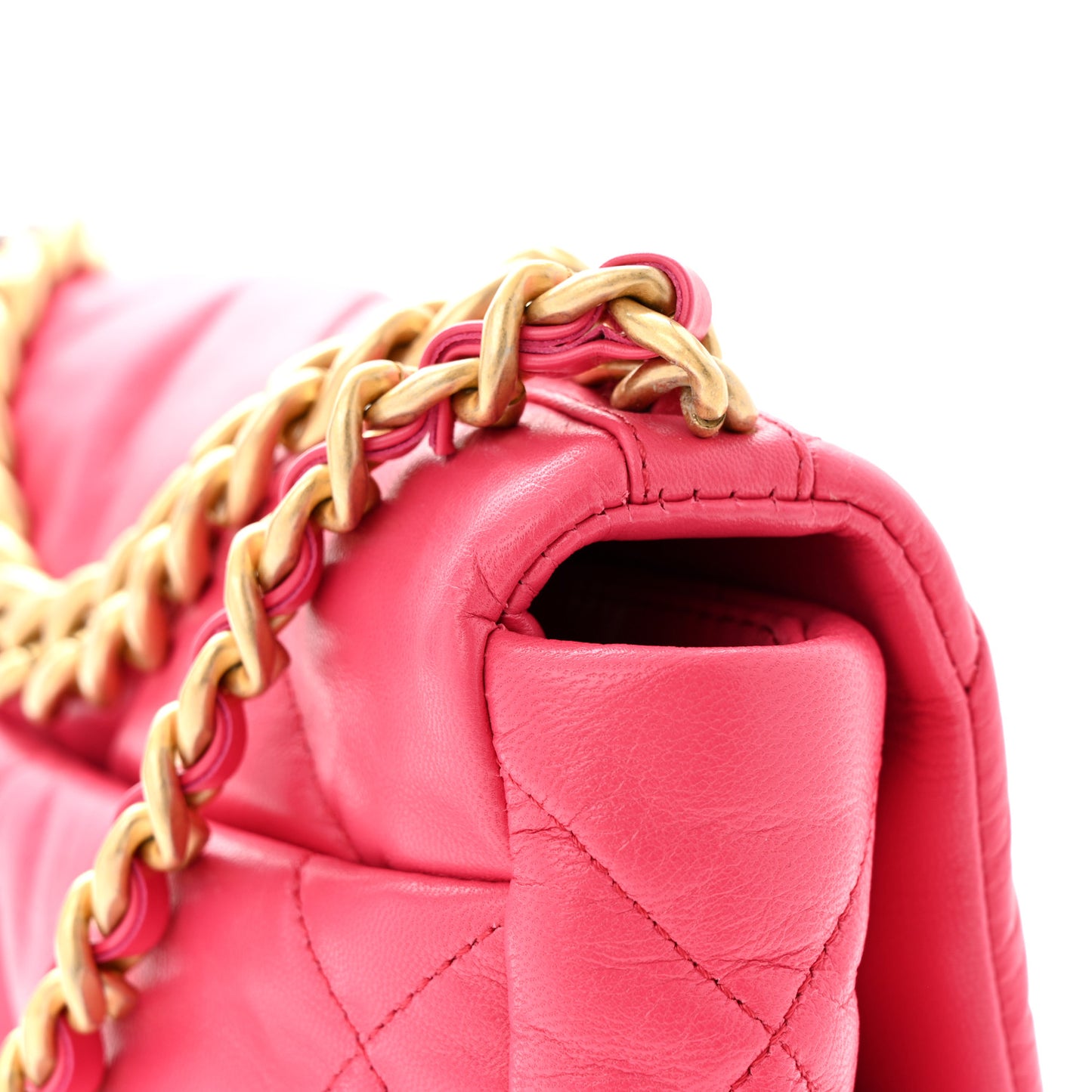 Goatskin Quilted Medium Chanel 19 Flap Pink