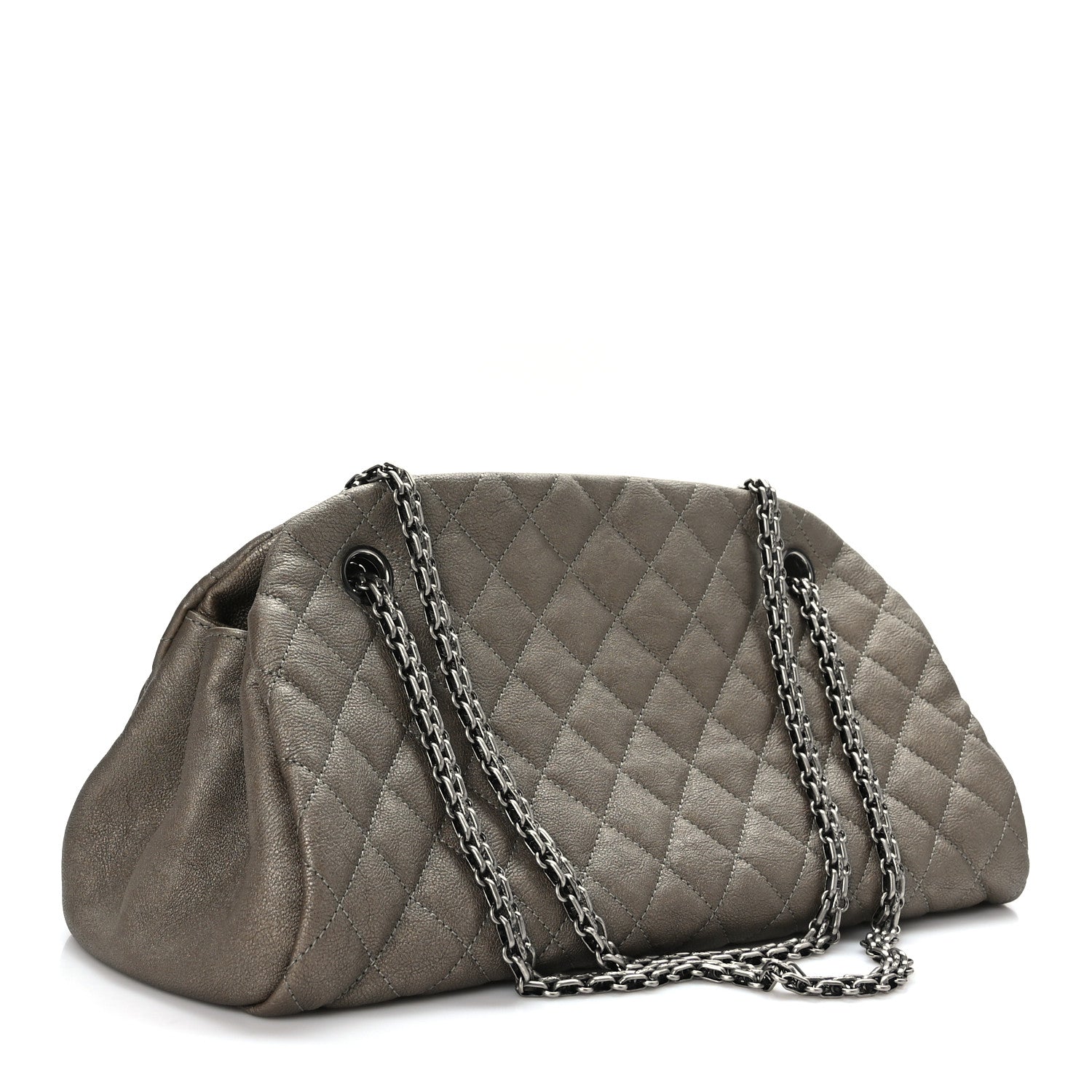 Chanel Metallic Caviar Quilted Medium Just Mademoiselle Beige 3 of 10