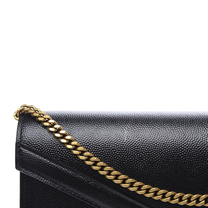 Saint Laurent Grain De Poudre Monogram Cassandra Chain Wallet Black Rouge Legion 12 of 12