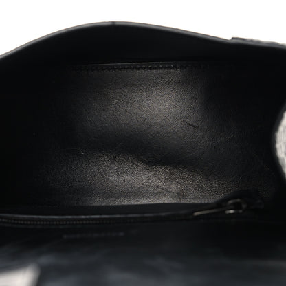 Balenciaga Shiny Calfskin Monochrome Crocodile Embossed Small Hourglass Top Handle Bag Black 5 of 11