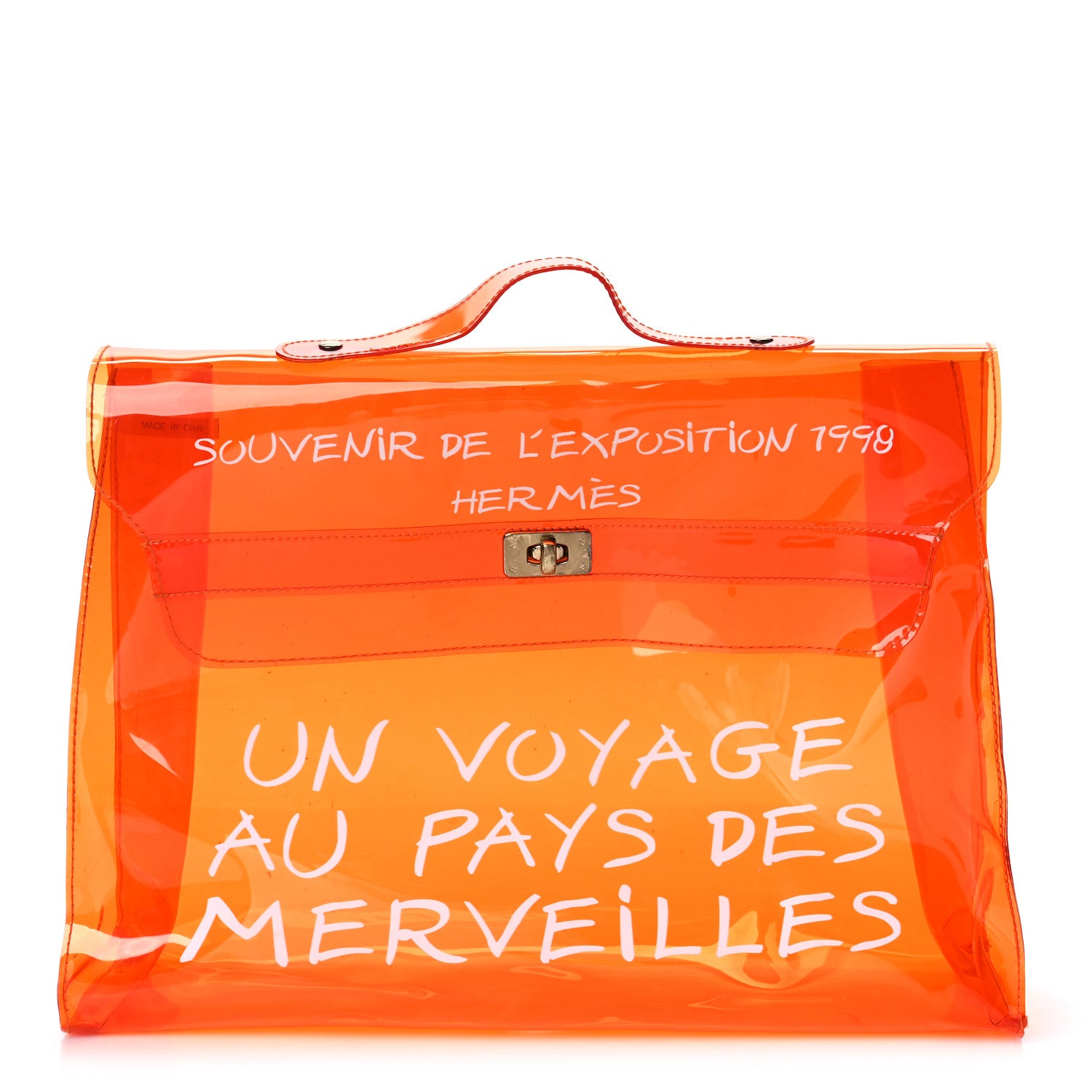 Hermes Vinyl Souvenir De L'Exposition Kelly Orange 1 of 14