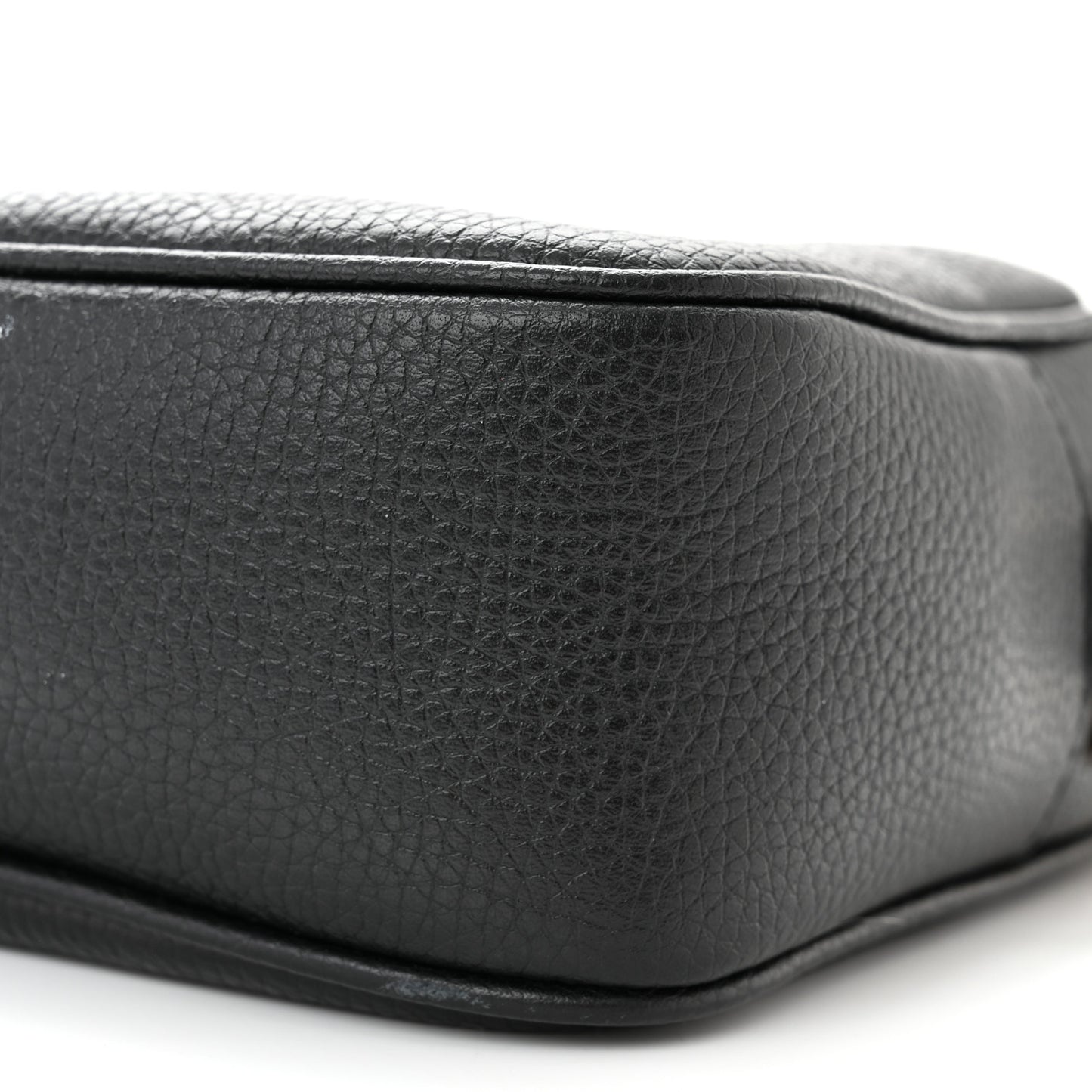Pebbled Calfskin Small Soho Disco Bag Black