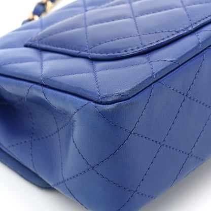 Chanel Lambskin Quilted Mini Rectangular Flap Blue 13 of 16