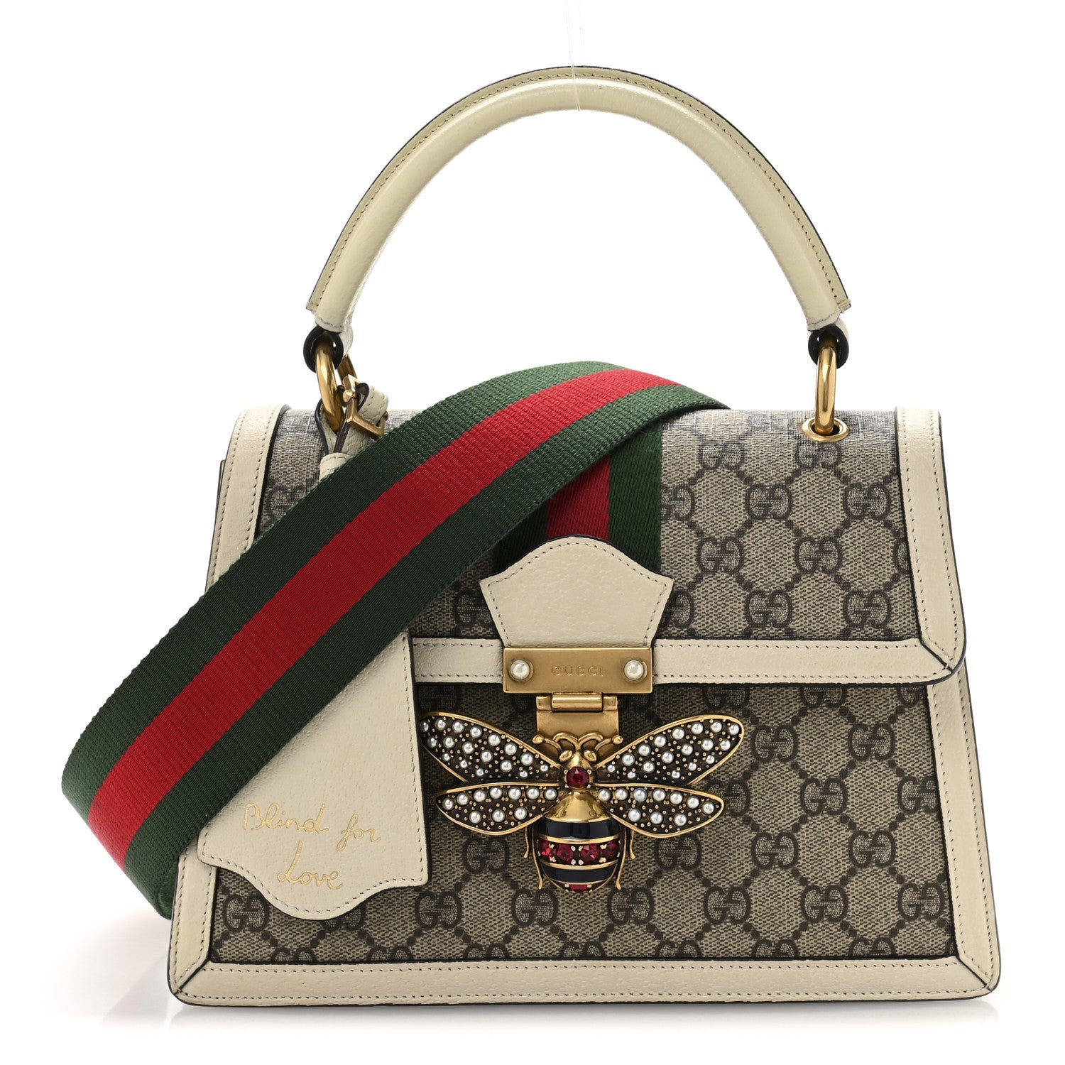 Gucci GG Supreme Monogram Small Queen Margaret Top Handle Bag White 1 of 13