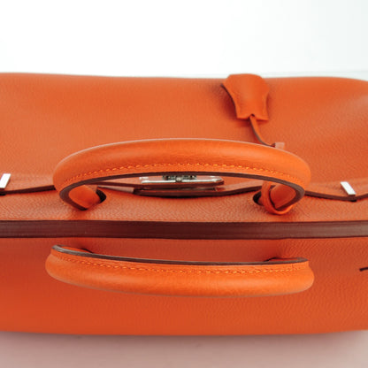 Hermes Togo Horseshoe Birkin 35 Orange Rouge Casaque 7 of 27