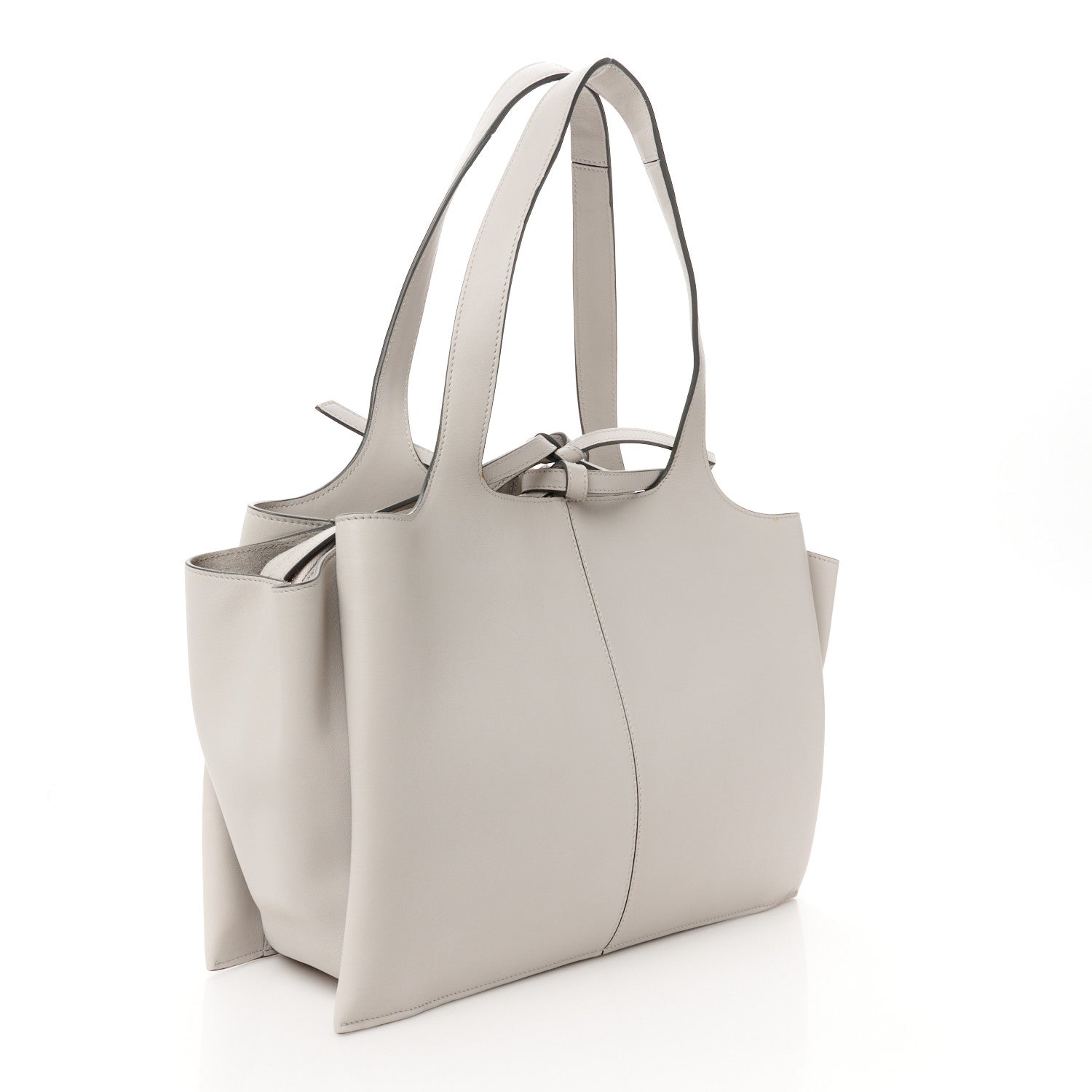 Celine Supple Natural Calfskin Medium Tri-Fold Bag Pearl Grey 3 of 11