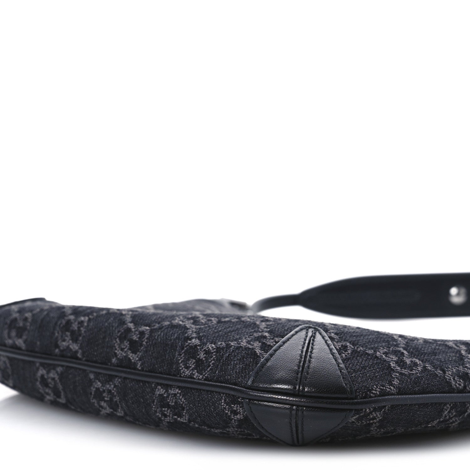 Gucci Jacquard Black Denim GG Monogram Horsebit Slim Small