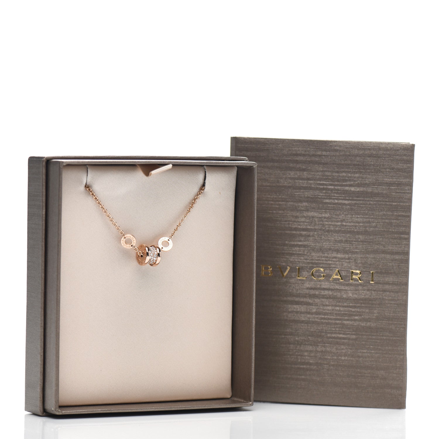 Bulgari 18K Rose Gold Diamond B.Zero1 Bracelet ML 4 of 4