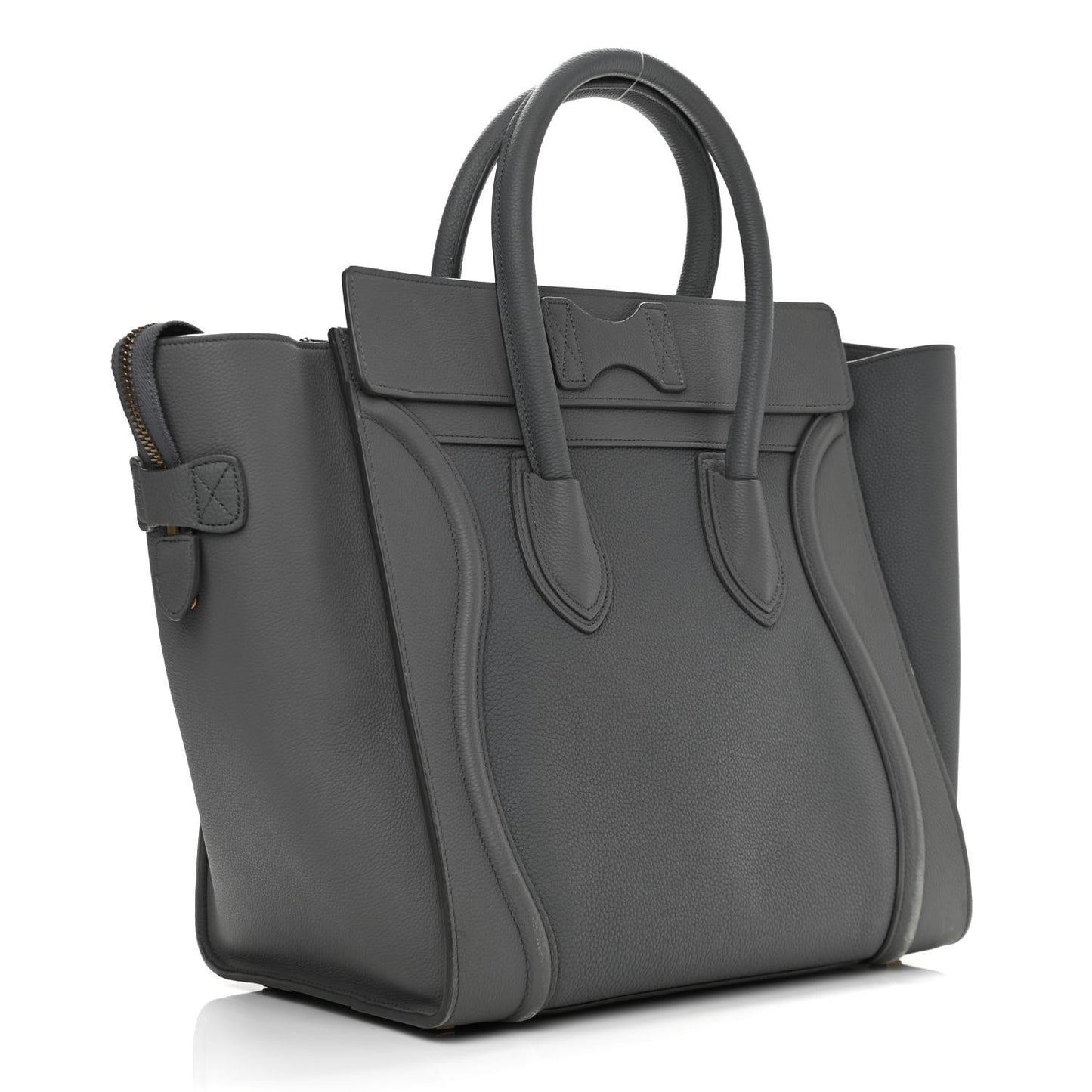 Drummed Calfskin Mini Luggage Kohl