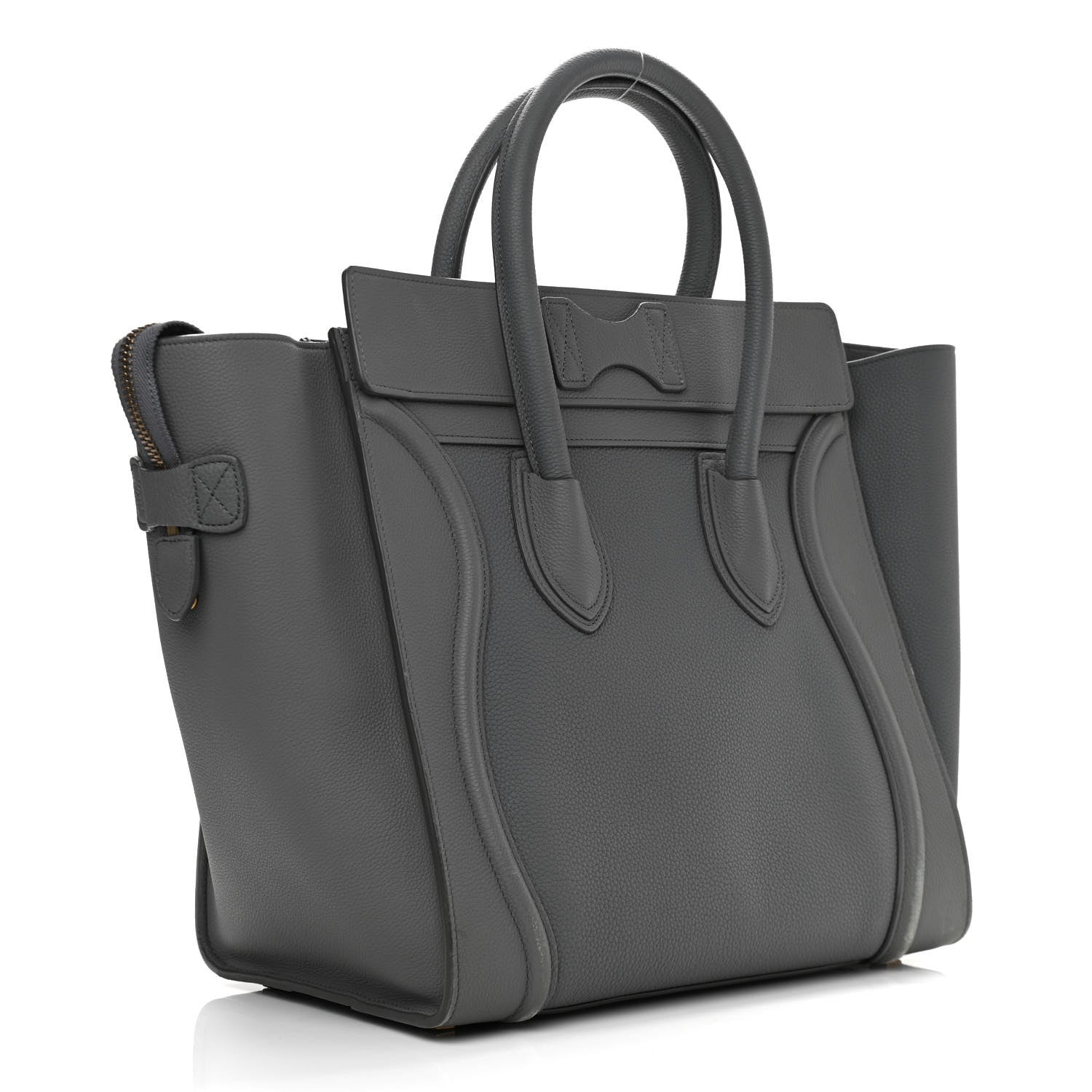 Celine Drummed Calfskin Mini Luggage Kohl 2 of 17