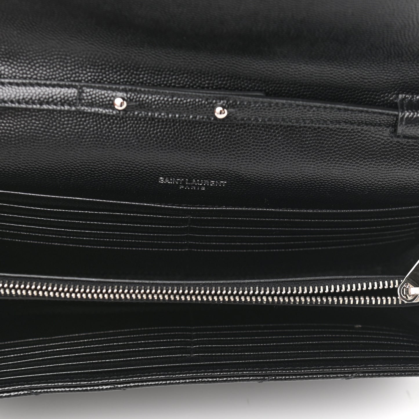 Grain De Poudre Matelasse Chevron Monogram Chain Wallet Black