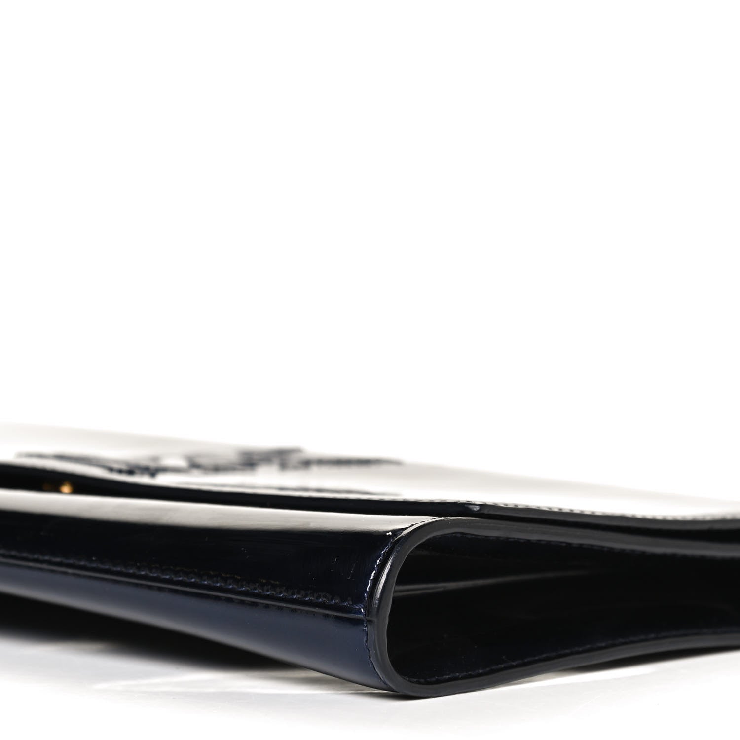 Saint Laurent Patent Monogram Large Belle De Jour Clutch Navy Blue 8 of 9