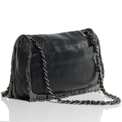 Chanel Lambskin Small Rock And Cabaret Chain Fringe Flap Black 3 of 8