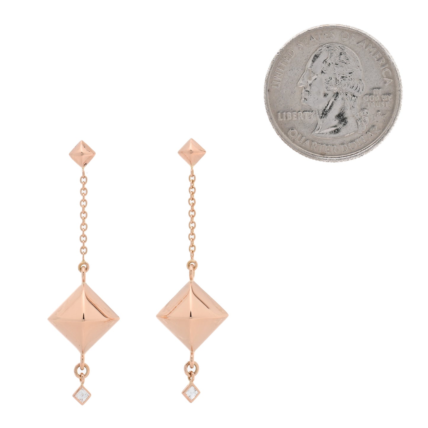 18K Rose Gold Diamond PM Collier de Chien Rock Earrings