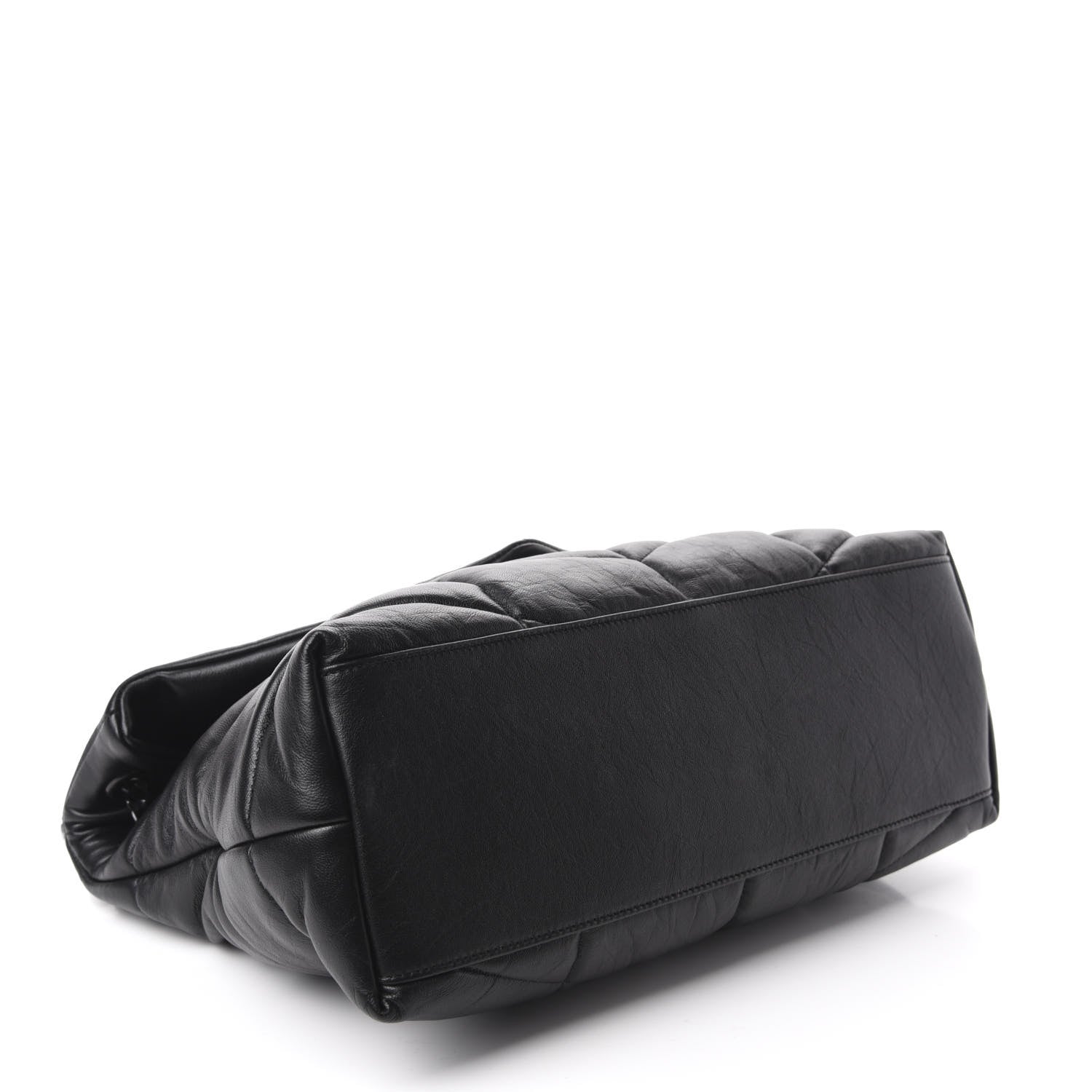 Saint Laurent Lambskin Quilted Medium Loulou Puffer Monogram Chain Satchel Black 4 of 11