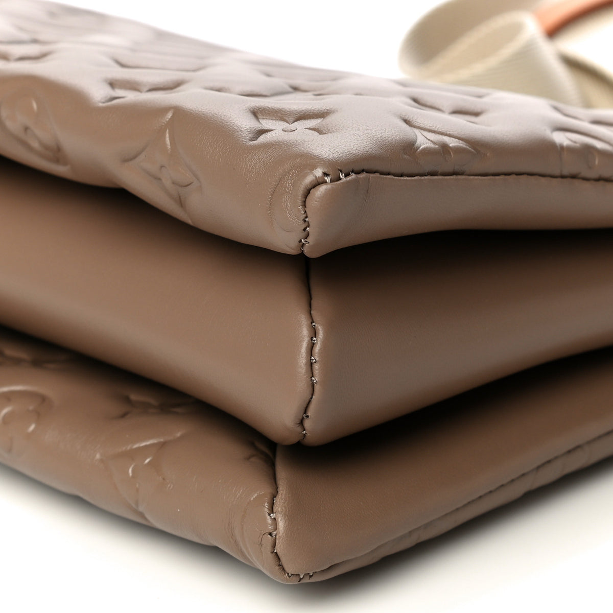 Lambskin Embossed Monogram Coussin PM Taupe