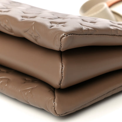 Louis Vuitton Lambskin Embossed Monogram Coussin PM Taupe 9 of 15