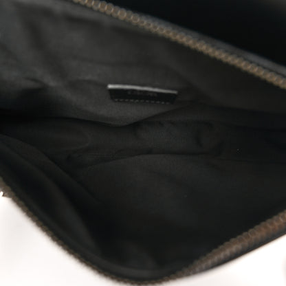 Christian Dior Smooth Calfskin Canvas CD Diamond Mens Saddle Bag Black 5 of 11