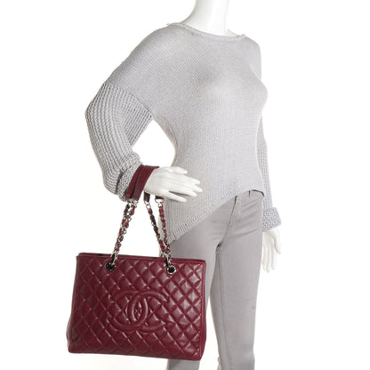 Chanel Caviar Grand Shopping Tote GST Dark Red 2 of 7
