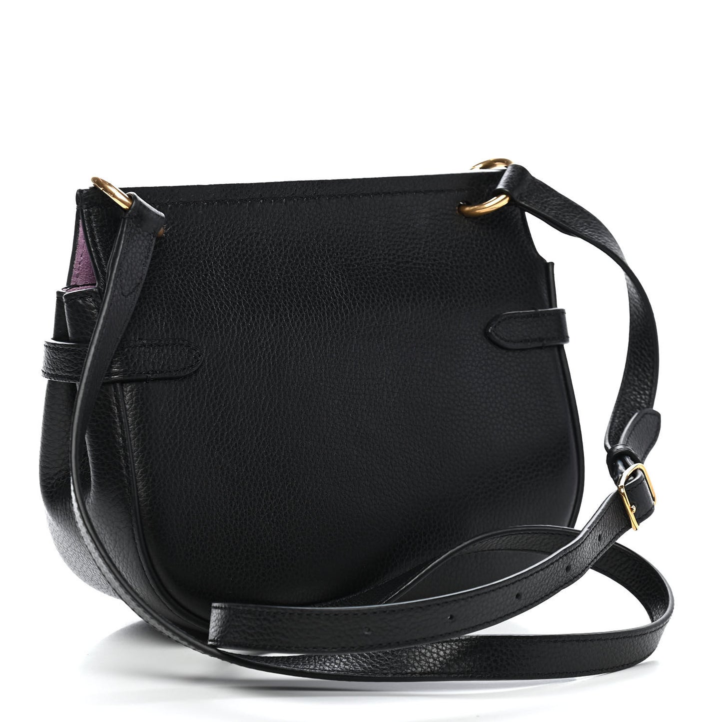 Classic Grain Calfskin Embroidered Floral Amberley Satchel Black