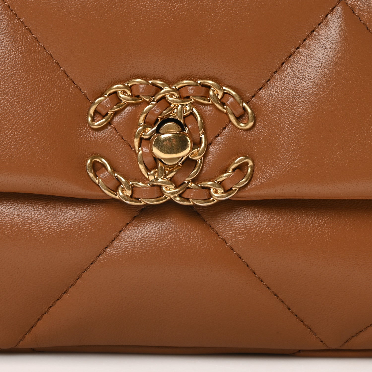 Chanel Lambskin Quilted Medium Chanel 19 Flap Brown 8 of 11