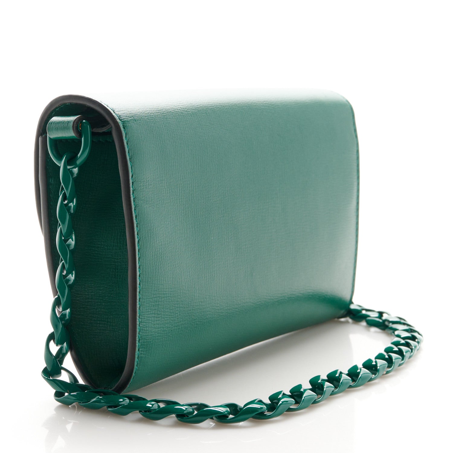 Gucci Azalea Calfskin Web Monochrome Mini Horsebit 1955 Chain Shoulder Bag Emerald 3 of 11
