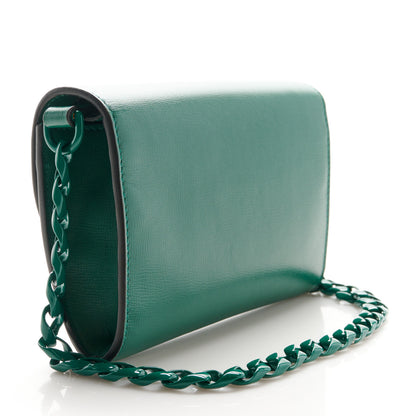 Gucci Azalea Calfskin Web Monochrome Mini Horsebit 1955 Chain Shoulder Bag Emerald 3 of 11