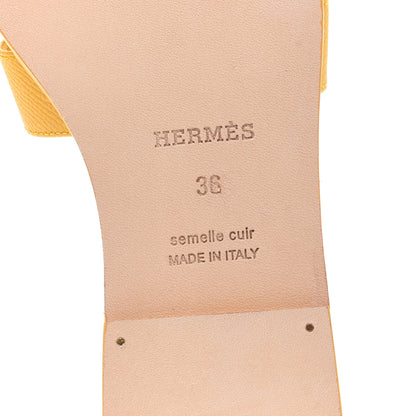 Hermes Epsom Oran Sandals 36 Jaune Sable 6 of 9