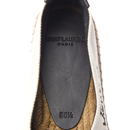 Saint Laurent Canvas Nappa Elba Light Logo Embroidered Espadrilles 36.5 Panna 7 of 8