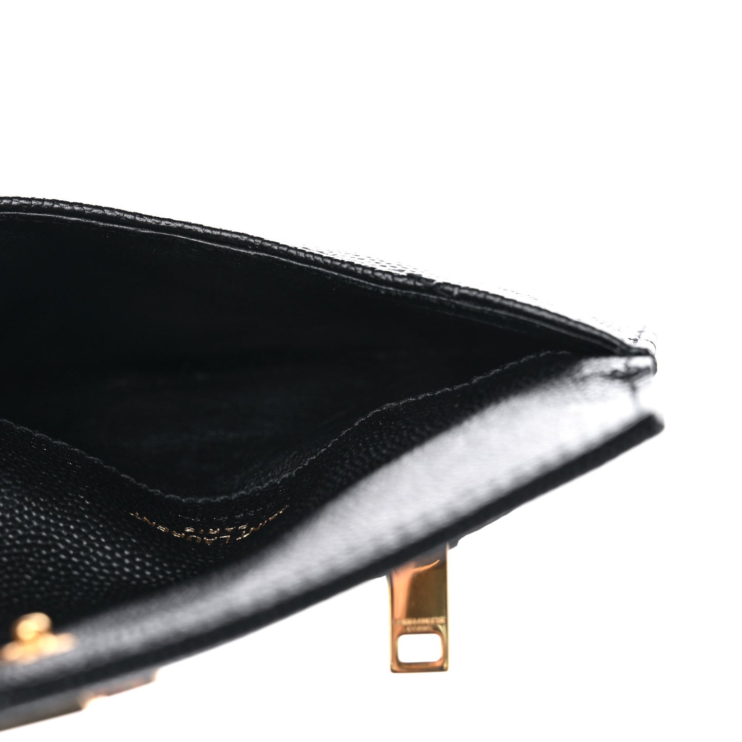Grain De Poudre Matelasse Chevron Monogram Compact Wallet Black