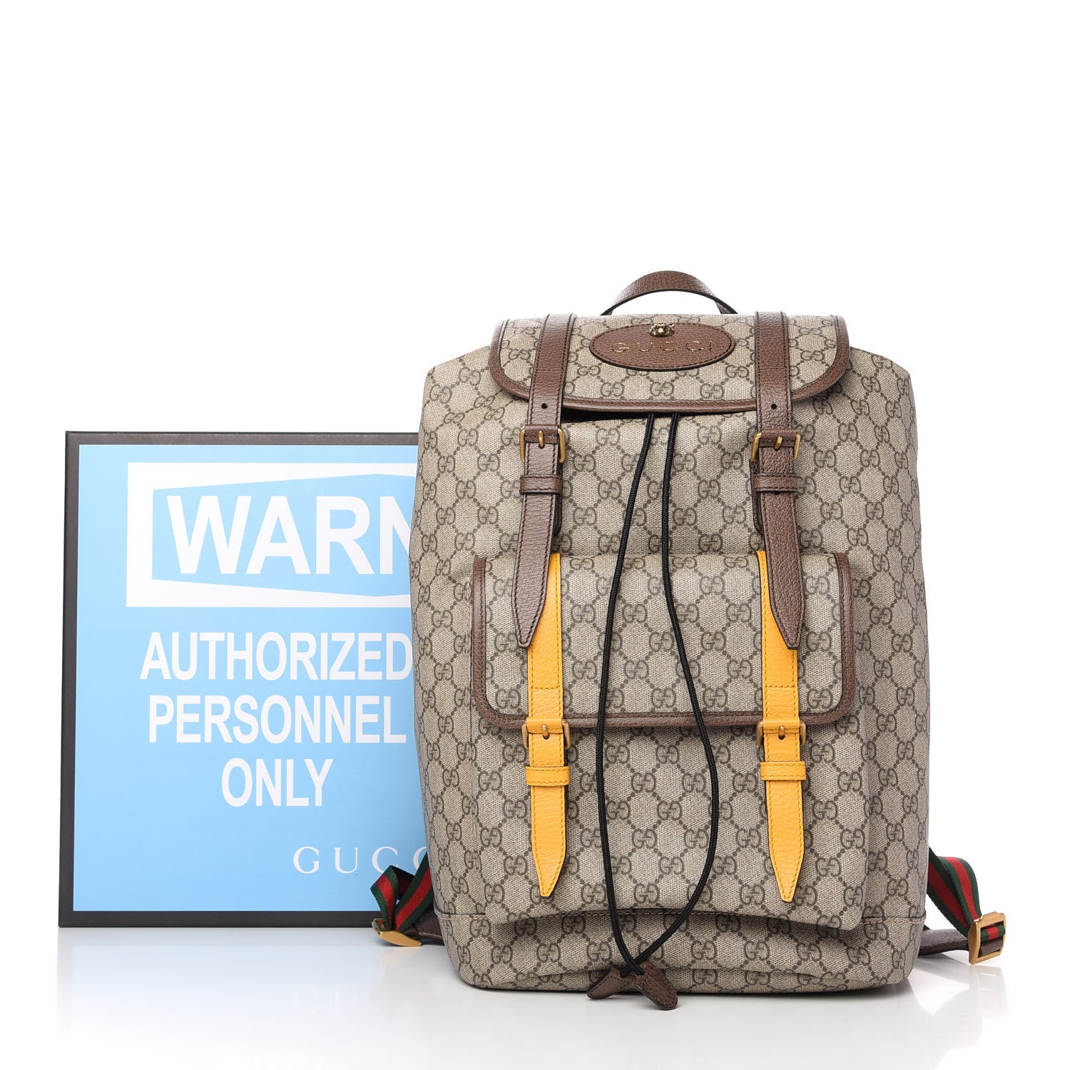 Gucci Soft GG Supreme Monogram Neo Vintage Double Buckle Backpack Beige New Acero Crop 11 of 11