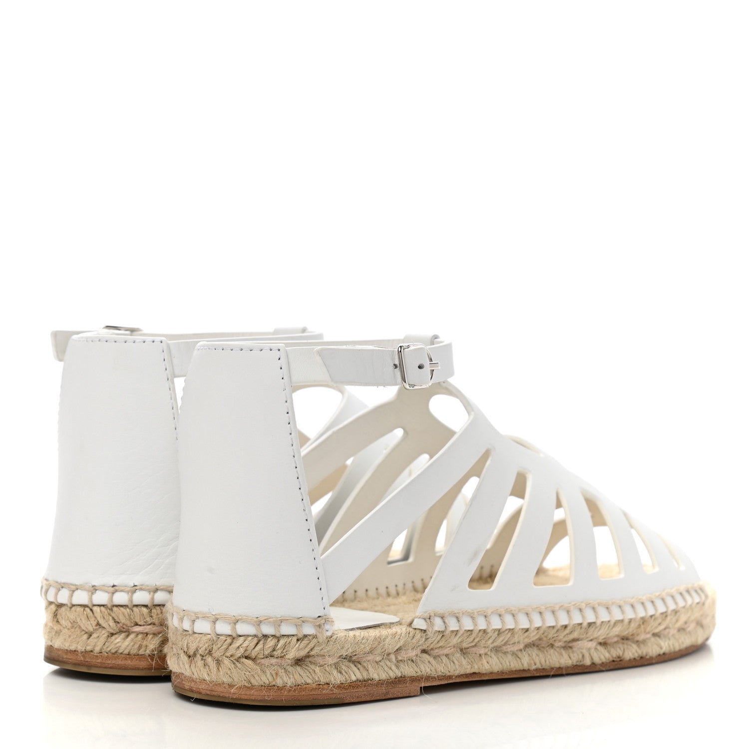 Hermes Calfskin Costanza Espadrilles 36 White 4 of 13