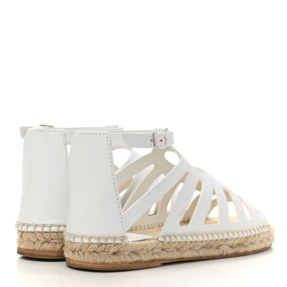 Hermes Calfskin Costanza Espadrilles 36 White 4 of 13