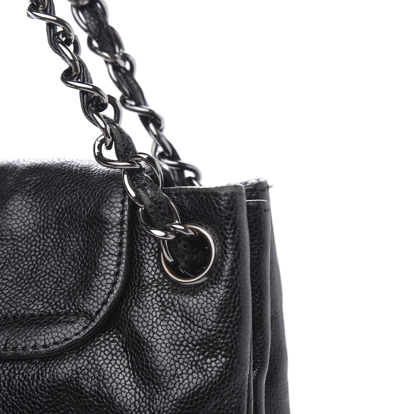 Glazed Caviar Pocket In The City Tote Black