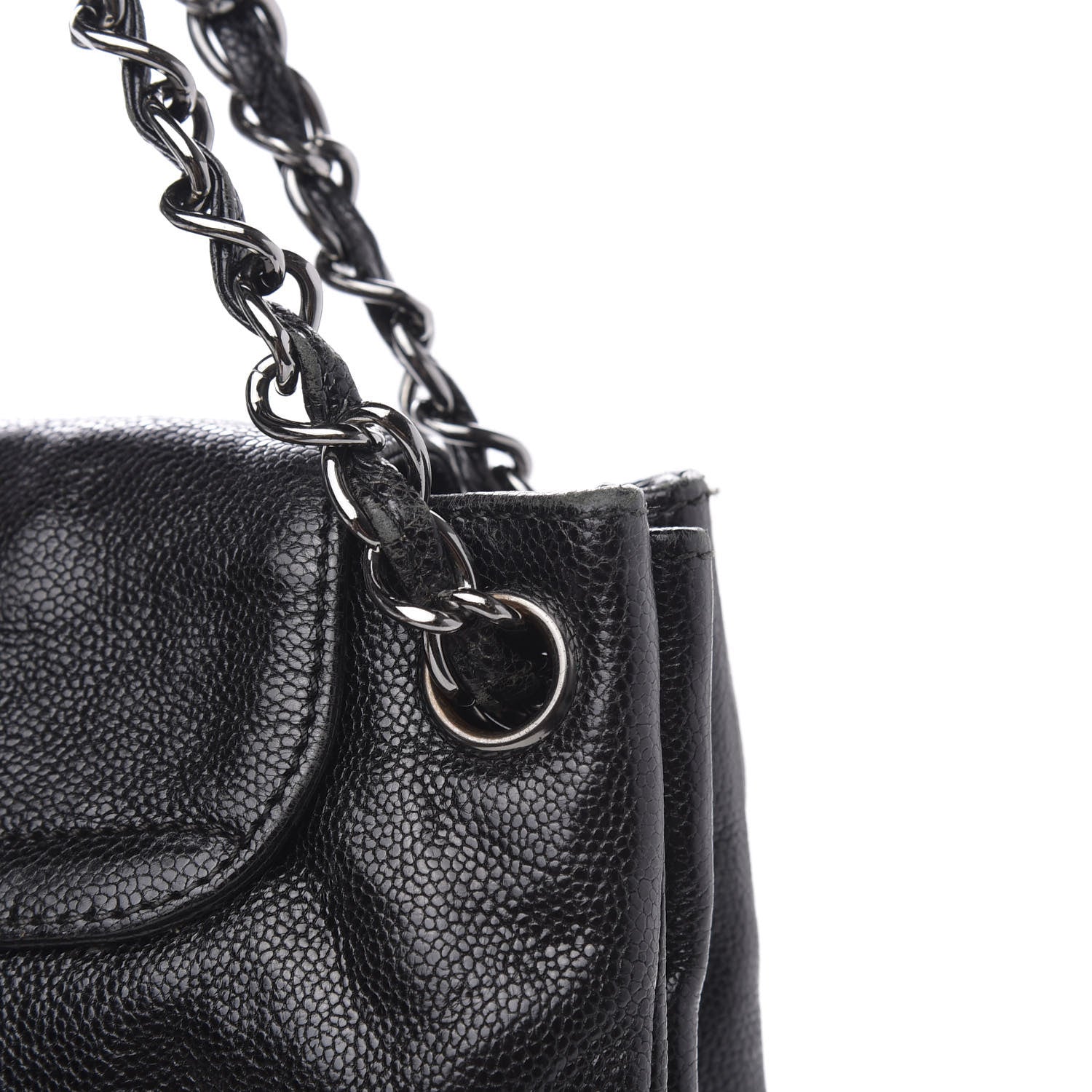 Chanel Glazed Caviar Pocket In The City Tote Black 13 of 15