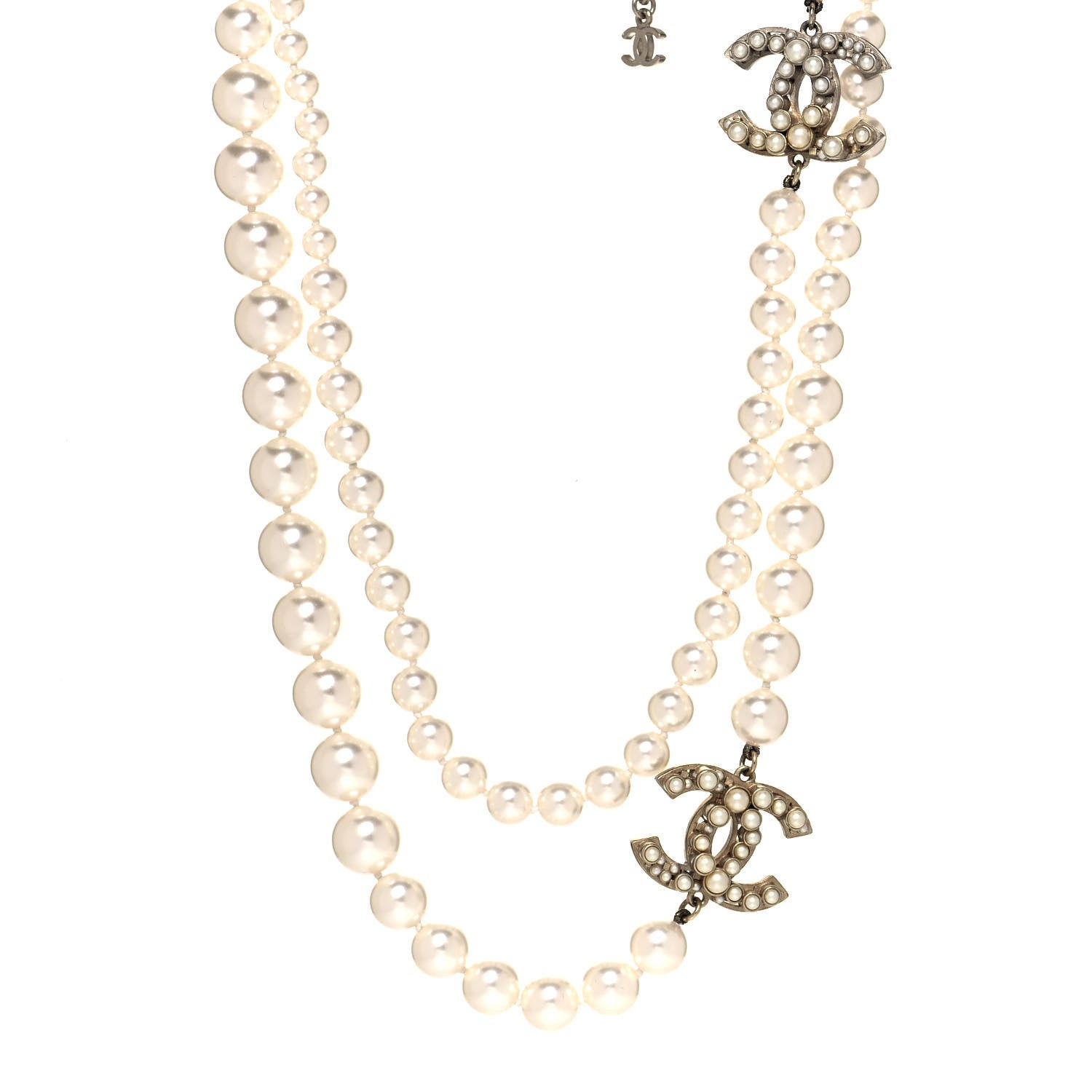 Chanel Pearl CC 100th Anniversary Necklace Light Gold 1 of 4