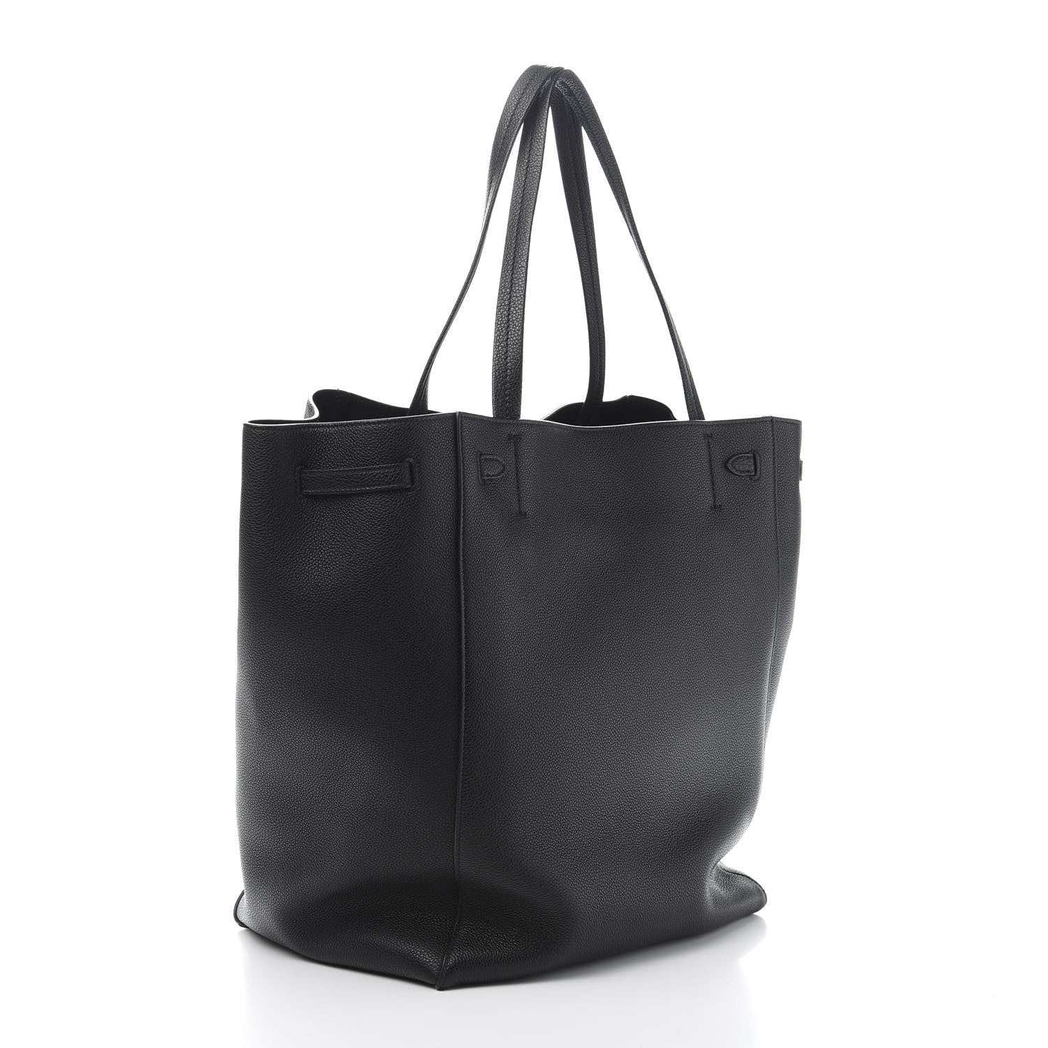 Celine Soft Grained Calfskin Medium Belt Cabas Phantom Black 3 of 11