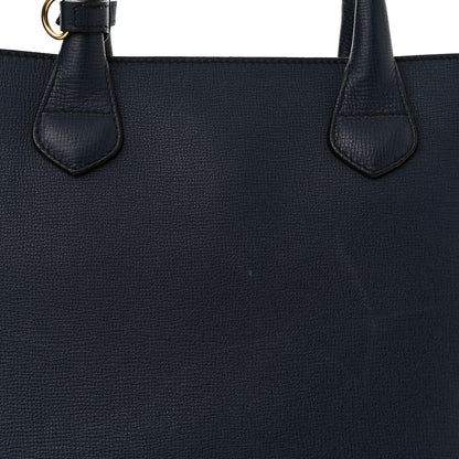 Burberry Derby Calfskin House Check Medium Banner Tote Ink Blue 9 of 12