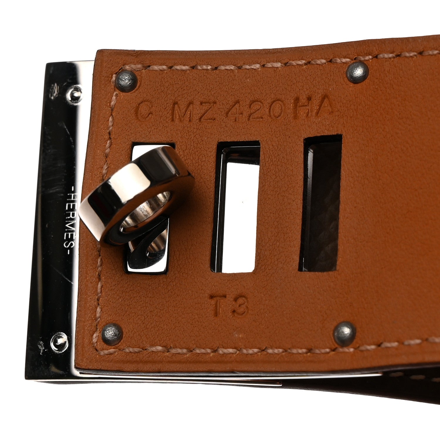 Hermes Epsom Kelly Dog Bracelet Etoupe 5 of 6